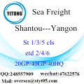 Shantou Port Sea Freight Shipping à Yangon